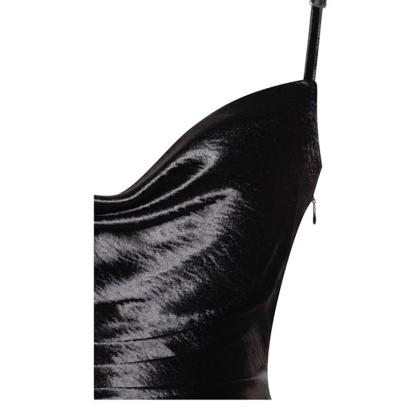 Callie Lives Blinding Love: Sleeveless Cami Cowl Neck Golden Yellow Slip Dress L - Picture 12 of 12